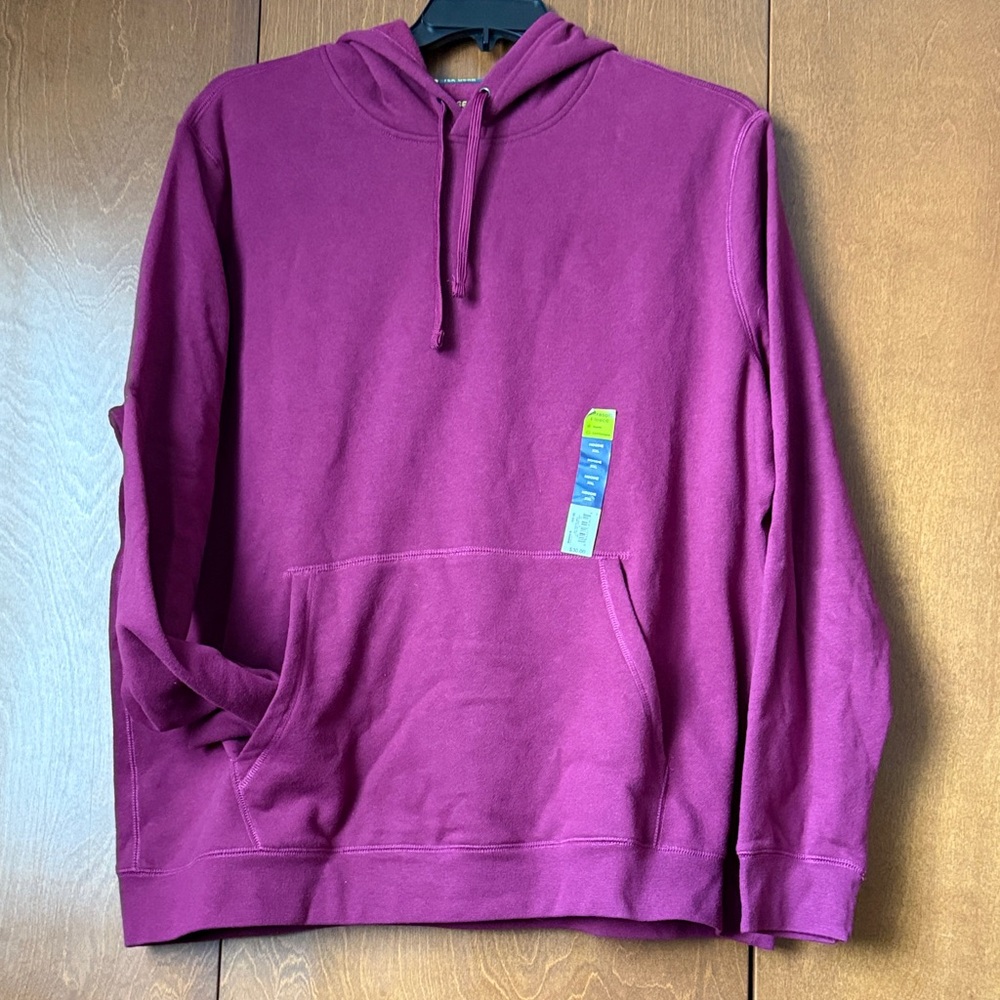 Men's Crewneck Hoodie Sweater in Deep Magenta